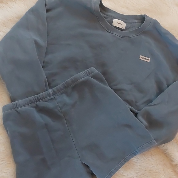 Joah Brown Cropped Blue Sweatshirt & Shorts Set - Picture 6 of 7
